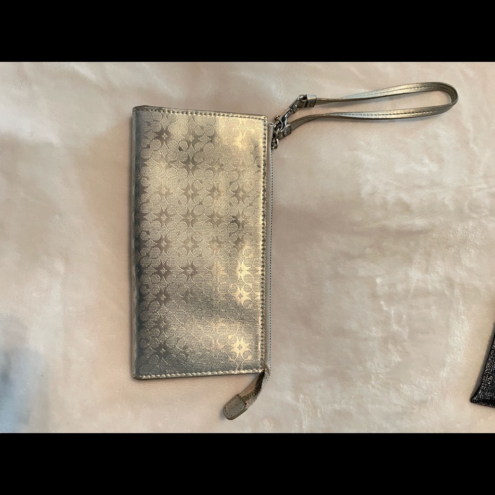 Coach wristlet! Beautiful silver color!